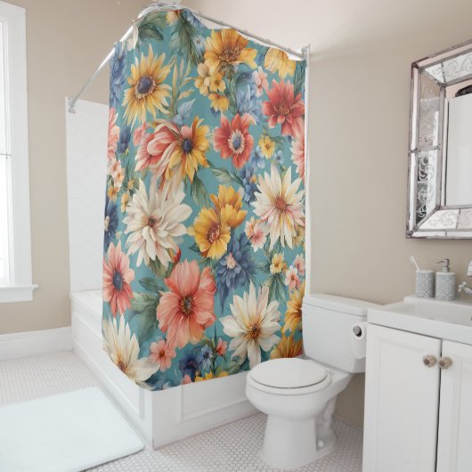 驚くべきエレガント優しい夏の花 シャワーカーテン (インサイチュ)