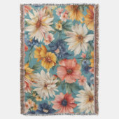 驚くべきエレガント優しい夏の花 スローブランケット (正面縦)