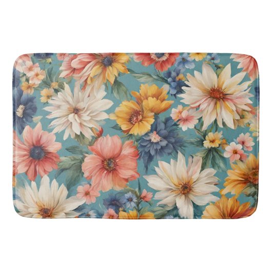驚くべきエレガント優しい夏の花 バスマット (正面)