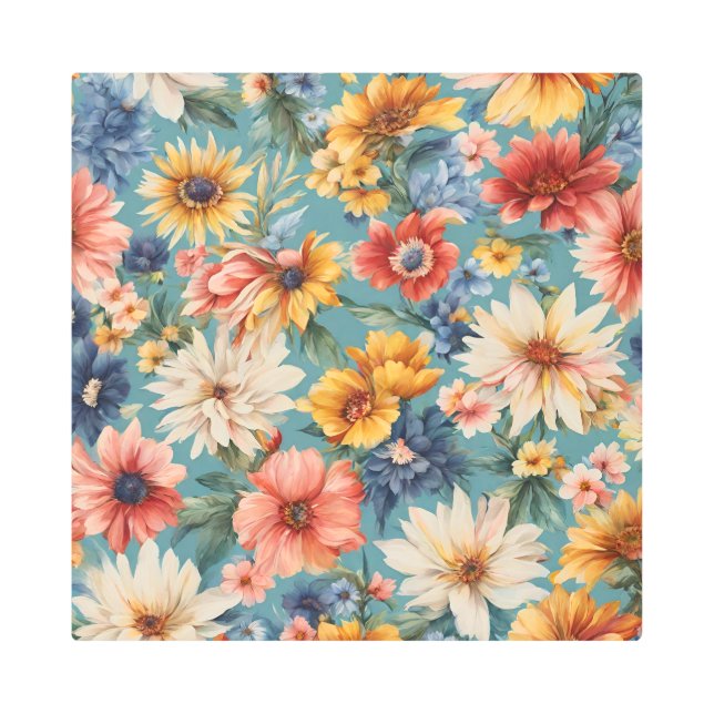 驚くべきエレガント優しい夏の花 メタルプリント (正面)