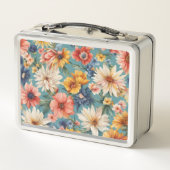 驚くべきエレガント優しい夏の花 メタルランチボックス (裏面)