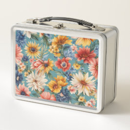 驚くべきエレガント優しい夏の花 メタルランチボックス