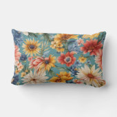 驚くべきエレガント優しい夏の花 ランバークッション (裏面)