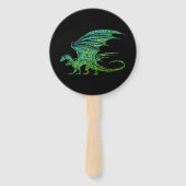 驚くべきグリーンモザイクドラゴン ハンドファン (裏面)