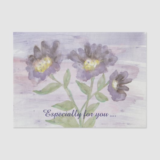 驚くべきティッシュペーパーの大きな紫色の花 薄葉紙 (正面)