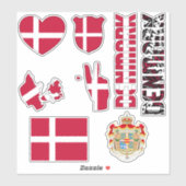 驚くべきデンマークが国のシンボルを形作る シール (シート)
