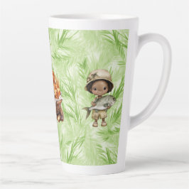 驚くべきパンと魚の大きなラテマグ カフェラテマグ