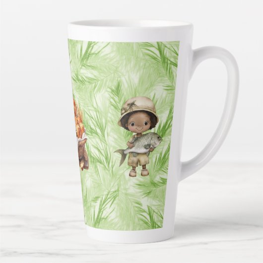 驚くべきパンと魚の大きなラテマグ カフェラテマグ (右)