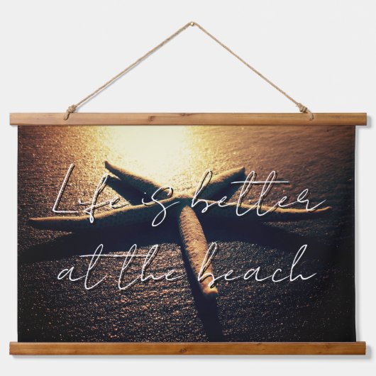 驚くべきヒトデビーチ写真カスタム 吊り下げ型タペストリー (正面)