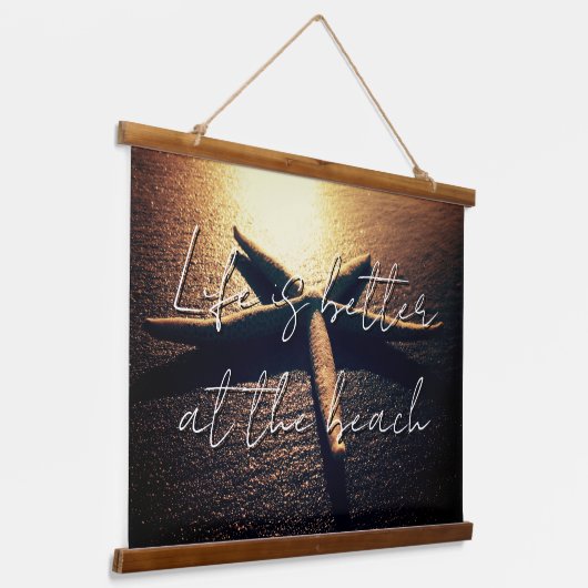 驚くべきヒトデビーチ写真カスタム 吊り下げ型タペストリー (傾斜あり)