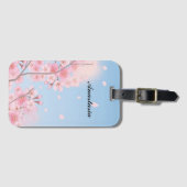 驚くべきピンクのさくらんぼの花 ラゲッジタグ (正面横)