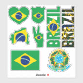 驚くべきブラジルが国のシンボルを形作る シール (シート)