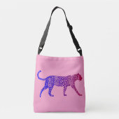 驚くべきブルーピンクヒョウデザイン クロスボディバッグ (裏面)