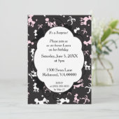 驚くべきプードルをテーマにした誕生日 招待状 (スタンド正面)