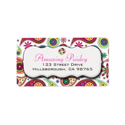 驚くべきペイズリー住所 シール (正面)