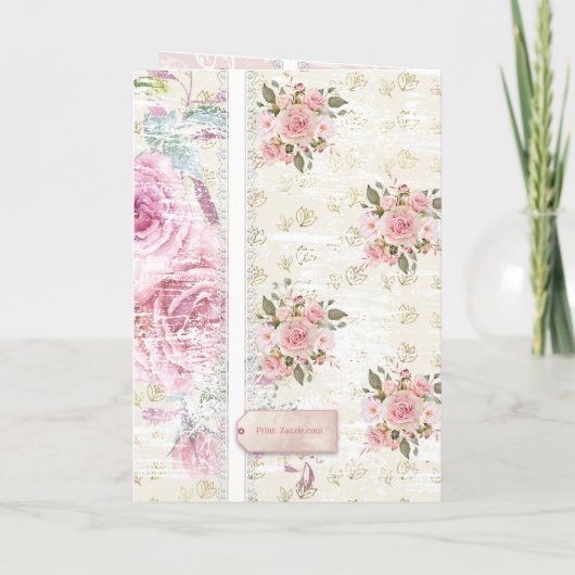 驚くべきボホ赤面バラは写真洗礼を行う  招待状 (裏面)