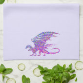 驚くべきモザイクのドラゴンパープルアクセント キッチンタオル (折り畳み)