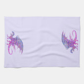 驚くべきモザイクのドラゴンパープルアクセント キッチンタオル (横)