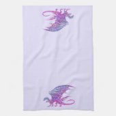 驚くべきモザイクのドラゴンパープルアクセント キッチンタオル (縦)