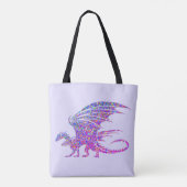 驚くべきモザイクのドラゴンパープルアクセント トートバッグ (裏面)