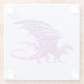 驚くべきモザイクのドラゴンパープル ガラスコースター (裏面)