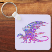 驚くべきモザイクのドラゴンパープル キーホルダー (正面)