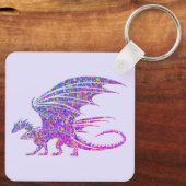 驚くべきモザイクのドラゴンパープル キーホルダー (裏面)