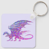 驚くべきモザイクのドラゴンパープル キーホルダー (裏面)
