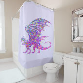 驚くべきモザイクのドラゴンパープル シャワーカーテン (インサイチュ)