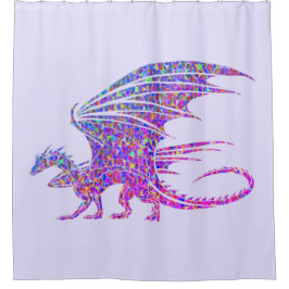 驚くべきモザイクのドラゴンパープル シャワーカーテン