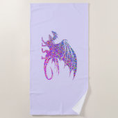 驚くべきモザイクのドラゴンパープル ビーチタオル (正面)