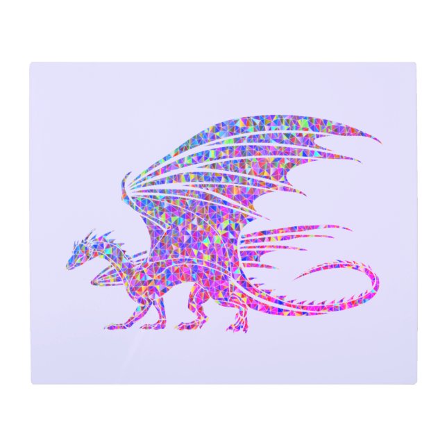 驚くべきモザイクのドラゴンパープル メタルプリント (正面)