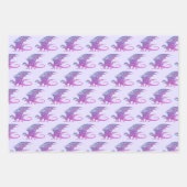 驚くべきモザイクのドラゴンパープル ラッピングペーパーシート (正面)