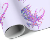 驚くべきモザイクのドラゴンパープル ラッピングペーパー (ロールコーナー)