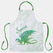 驚くべきモザイクグリーンドラゴンパーソナル エプロン (正面)