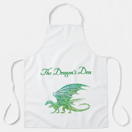 驚くべきモザイクグリーンドラゴンパーソナル エプロン