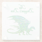 驚くべきモザイクグリーンドラゴンパーソナル ガラスコースター (裏面)