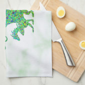 驚くべきモザイクグリーンドラゴンパーソナル キッチンタオル (四つ折り)