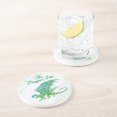 驚くべきモザイクグリーンドラゴンパーソナル コースター (側面)