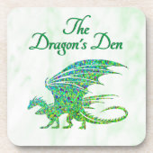 驚くべきモザイクグリーンドラゴンパーソナル コースター (正面)