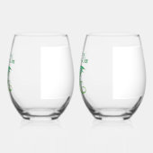 驚くべきモザイクグリーンドラゴンパーソナル ステムなしワイングラス (左)