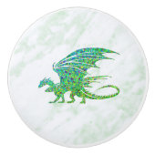 驚くべきモザイクグリーンドラゴンパーソナル セラミックノブ (正面)