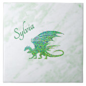 驚くべきモザイクグリーンドラゴンパーソナル タイル (正面)