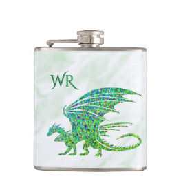 驚くべきモザイクグリーンドラゴンパーソナル フラスク