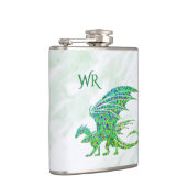 驚くべきモザイクグリーンドラゴンパーソナル フラスク (右)