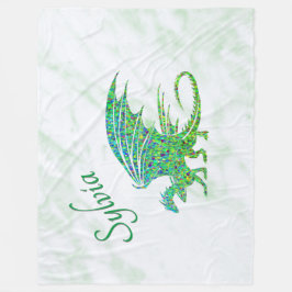 驚くべきモザイクグリーンドラゴンパーソナル フリースブランケット