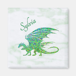 驚くべきモザイクグリーンドラゴンパーソナル マグネット