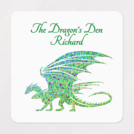 驚くべきモザイクグリーンドラゴンパーソナル ラベル