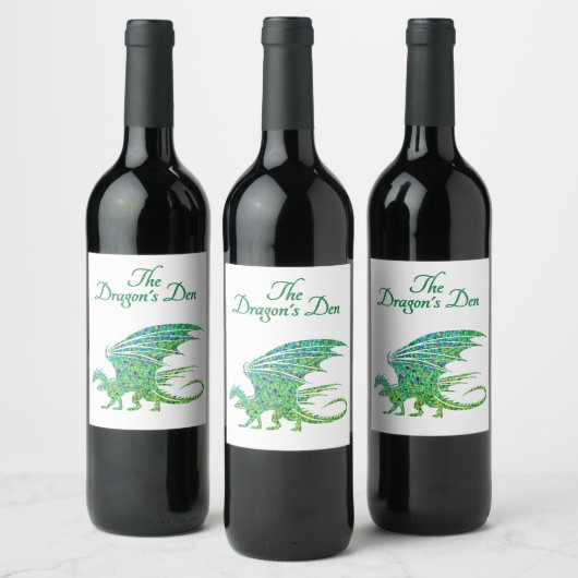 驚くべきモザイクグリーンドラゴンパーソナル ワインラベル (ボトル)
