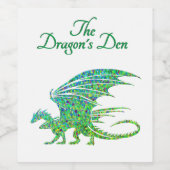 驚くべきモザイクグリーンドラゴンパーソナル ワインラベル (シングルラベル)